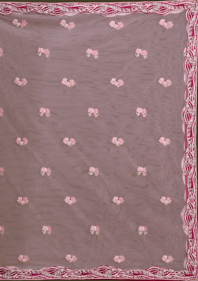 Maroon Cording Raw Silk Readymade Lehenga-Koskii