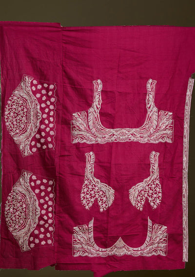 Maroon Cording Raw Silk Readymade Lehenga-Koskii