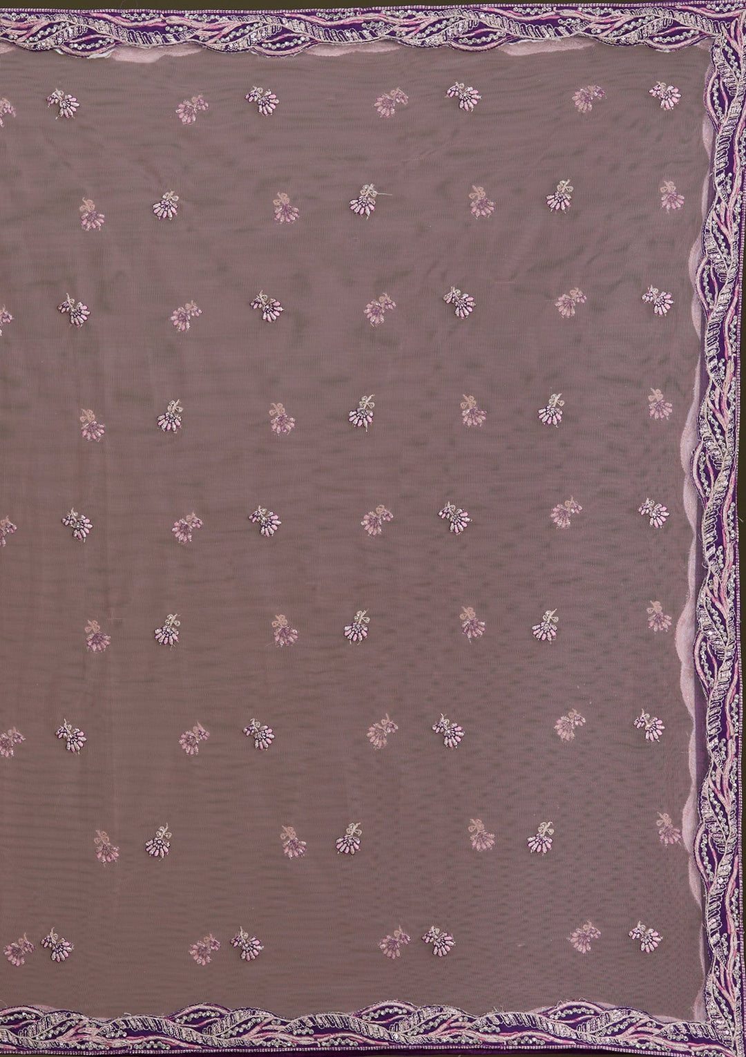 Purple Cording Raw Silk Readymade Lehenga-Koskii