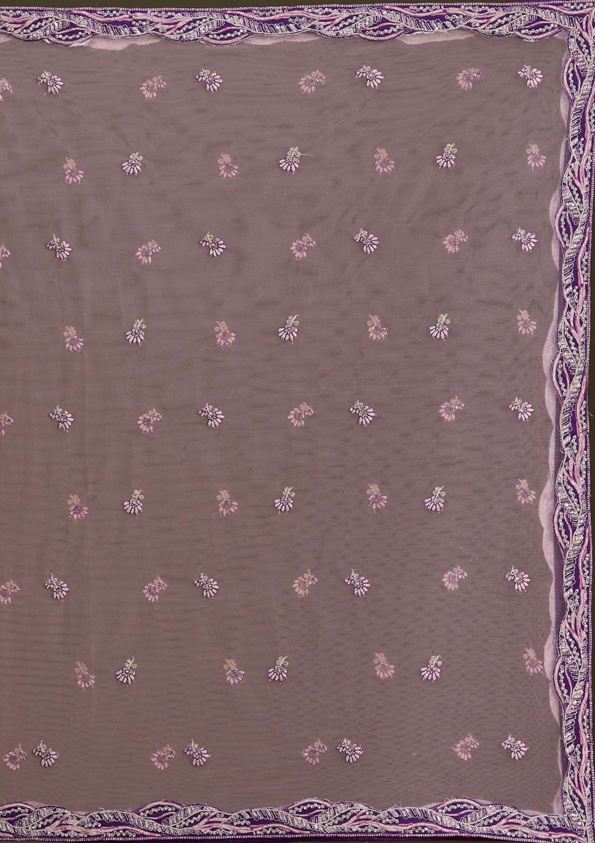 Purple Cording Raw Silk Readymade Lehenga-Koskii