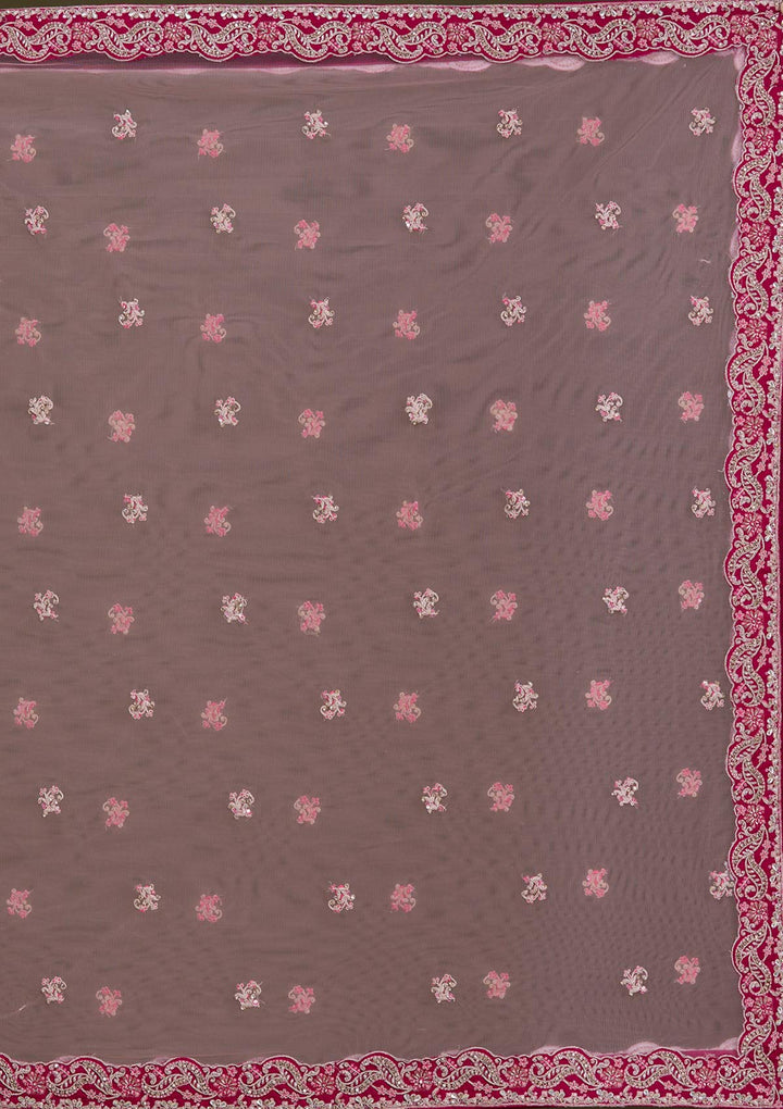 Rani Pink Cording Raw Silk Readymade Lehenga-Koskii