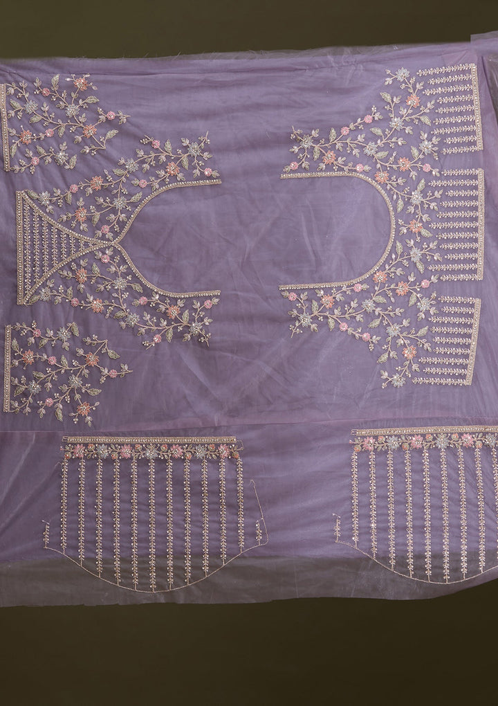 Lavender Cording Net Readymade Lehenga-Koskii