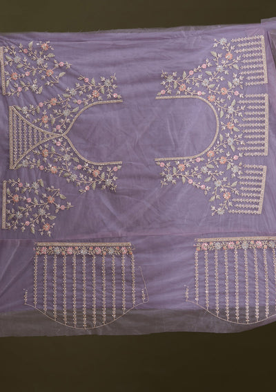 Lavender Cording Net Readymade Lehenga-Koskii