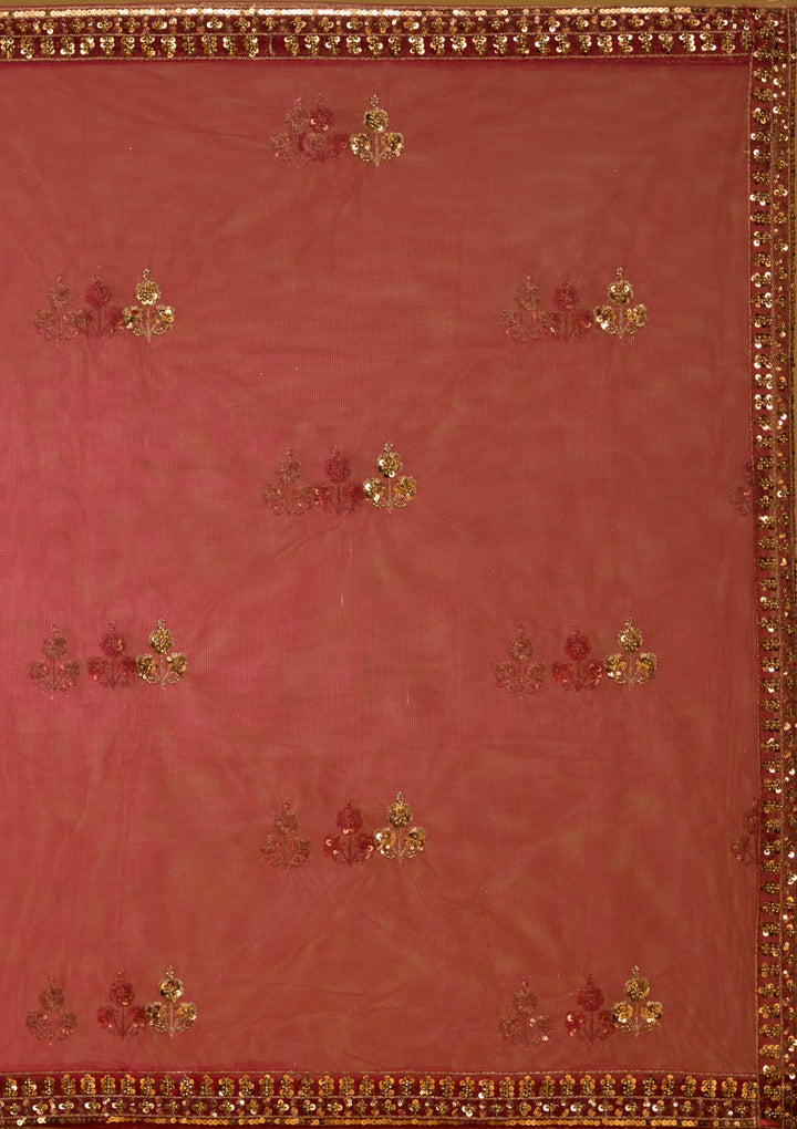 Maroon Cutdana Net Readymade Lehenga