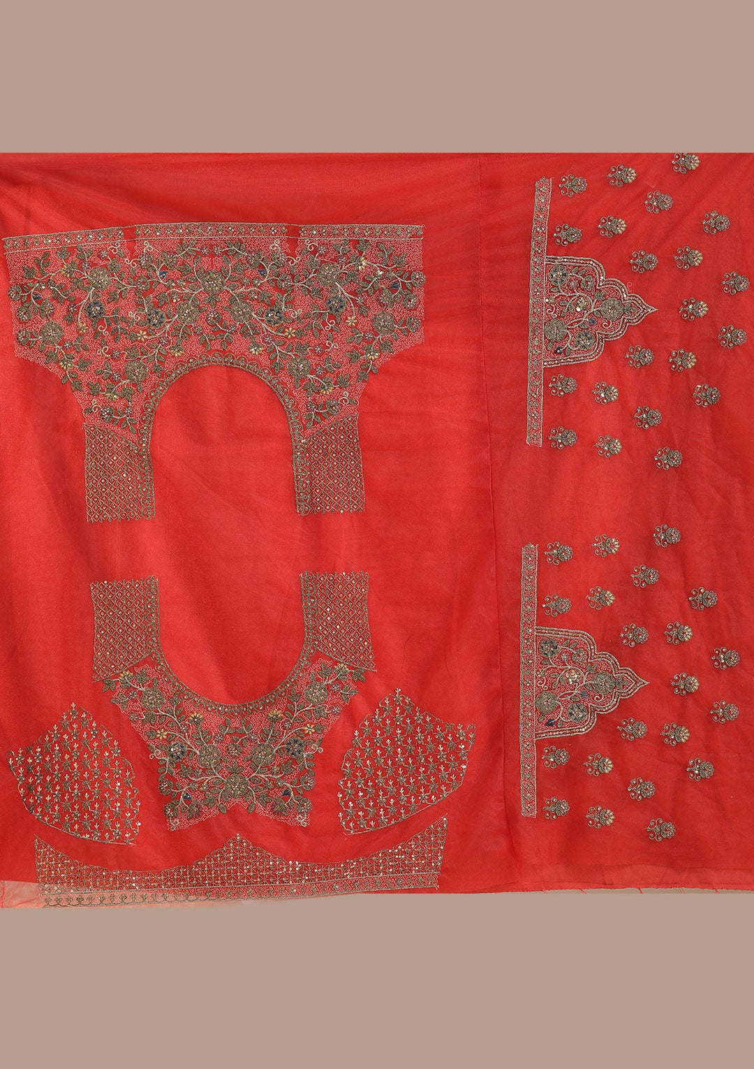 Rust Cording Net Readymade Lehenga-koskii