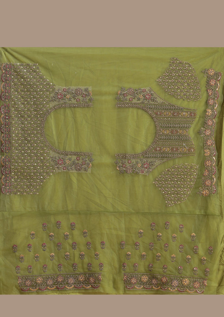 Mehendi Cording Net Readymade Lehenga-koskii