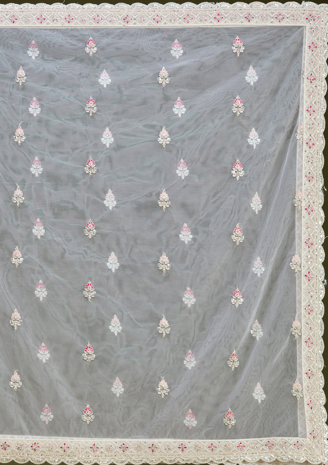 White Cording Net Readymade Lehenga