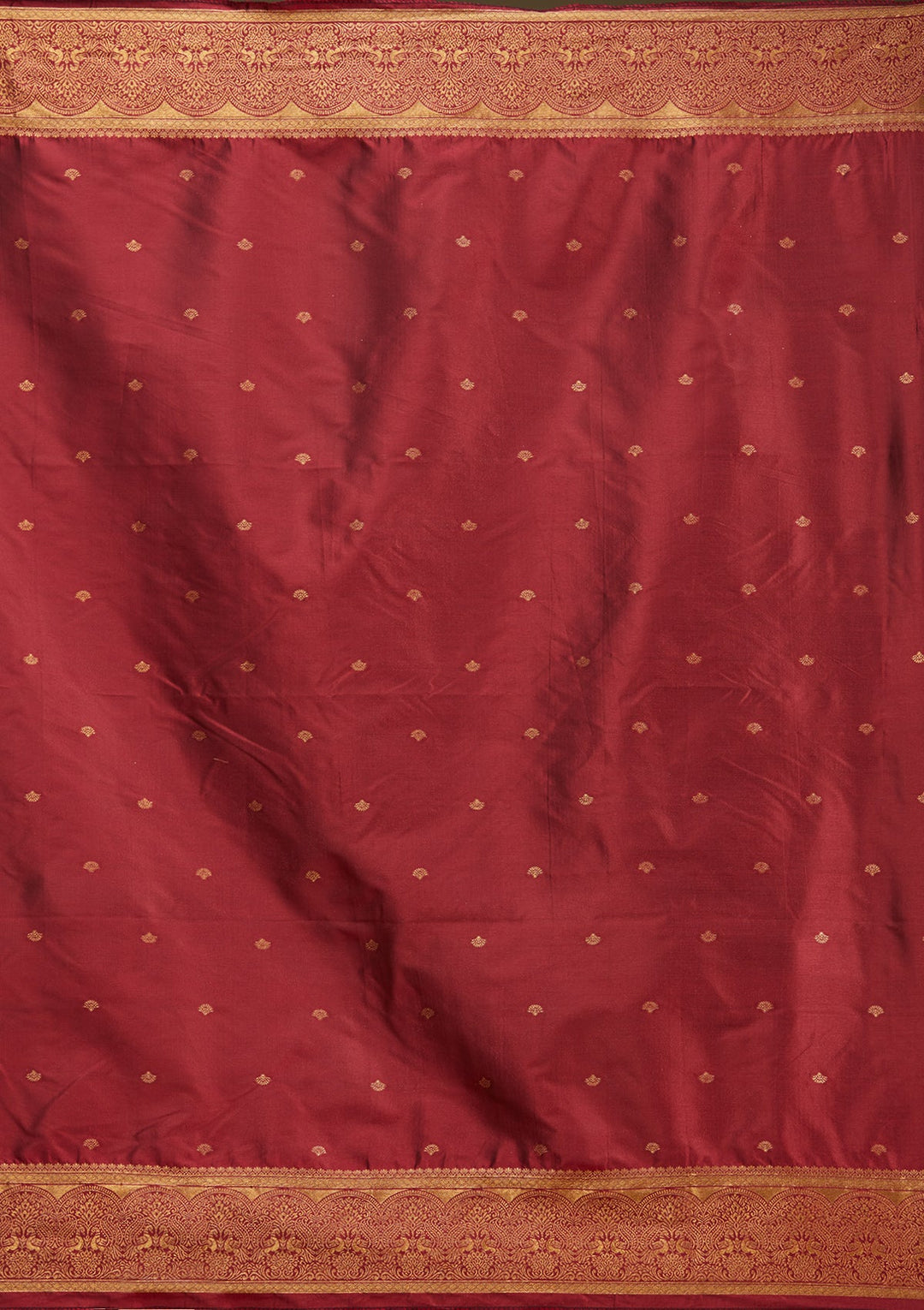Maroon Plain Soft Raw Silk Semi-Stitched Lehenga