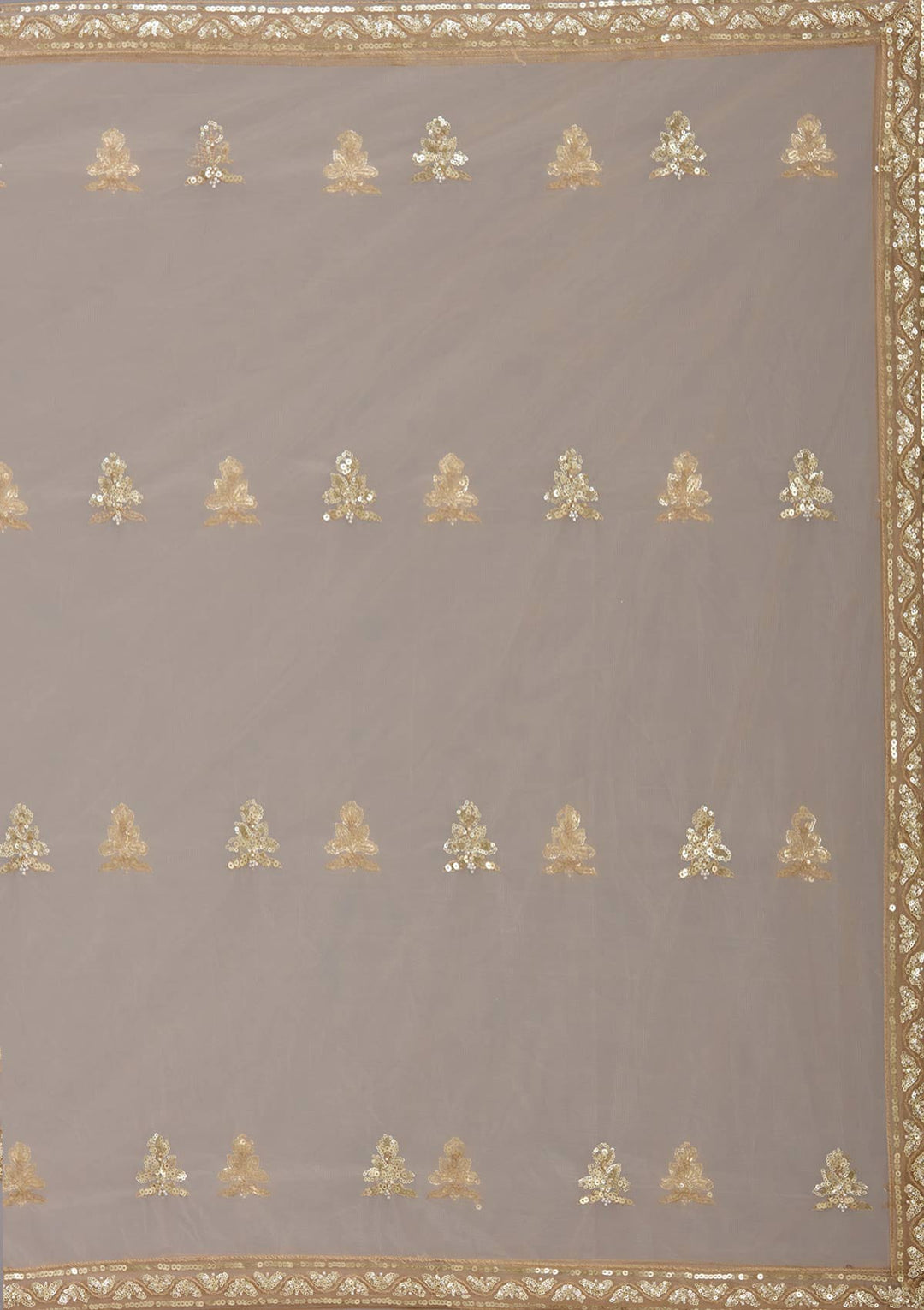 Beige Sequins Net Readymade Lehenga-koskii