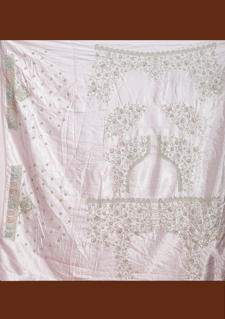 Pink Cording Soft Raw Silk Readymade Lehenga-koskii