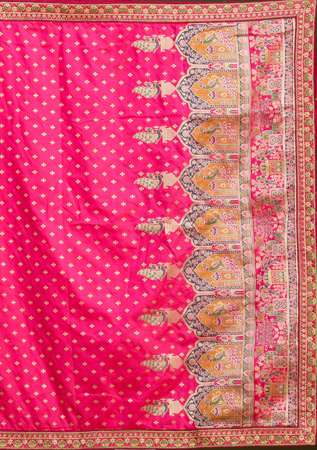 Mustard Stonework Banarasi Readymade Lehenga