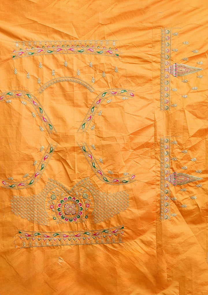 Mustard Stonework Banarasi Readymade Lehenga