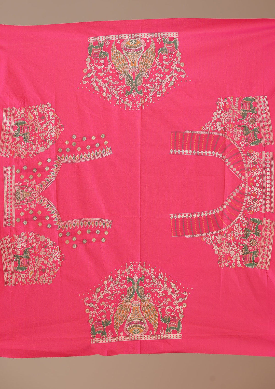 Rani Pink Stonework Banarasi Readymade Lehenga-koskii