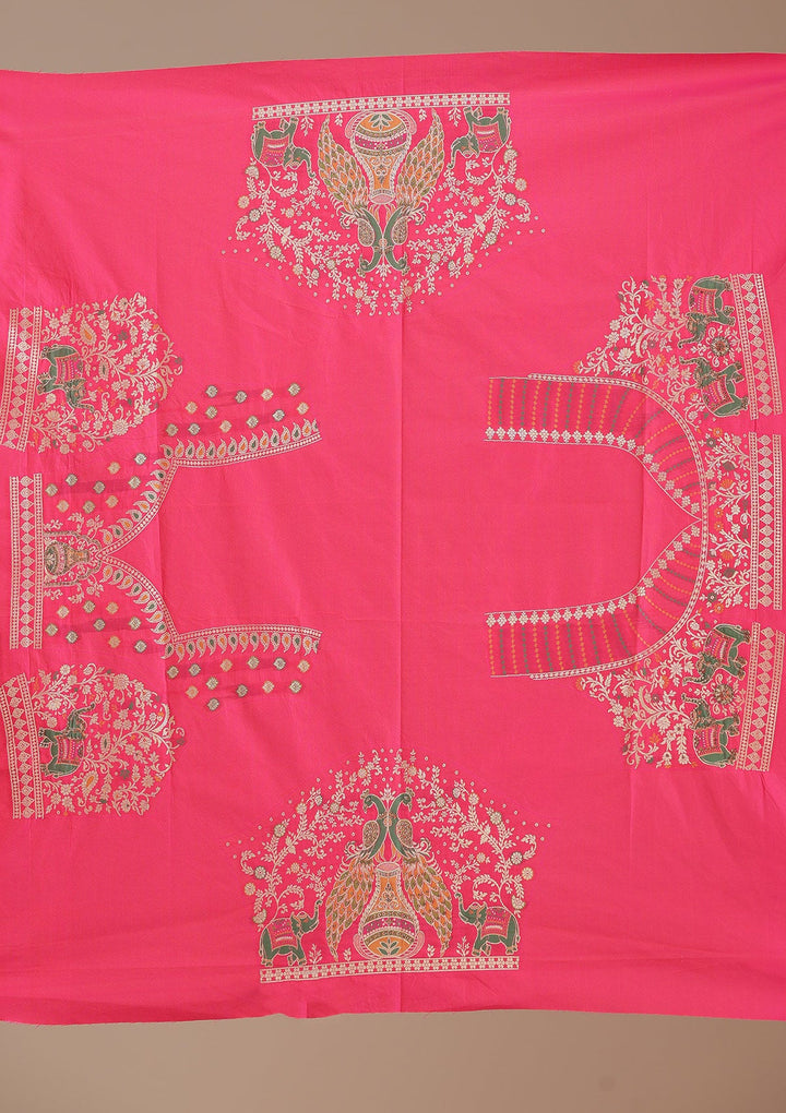 Rani Pink Stonework Banarasi Readymade Lehenga-koskii