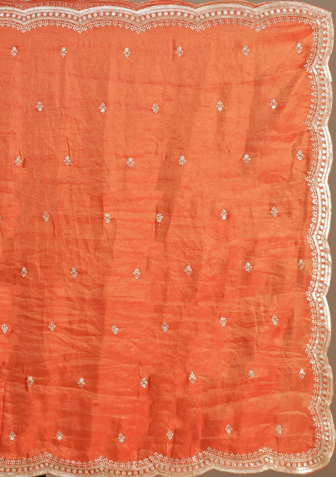 Light Orange Cording Banarasi Readymade Lehenga-koskii