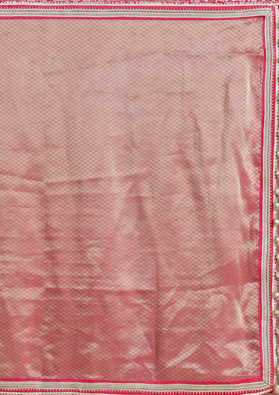 Rani Pink Zariwork (Gold) Banarasi Readymade Lehenga-koskii