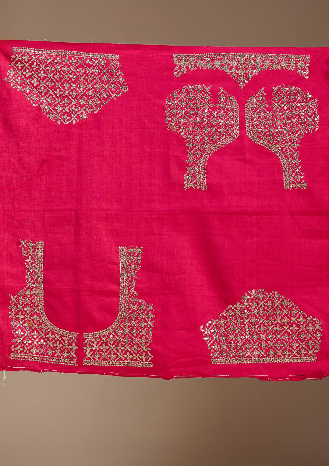 Pink Zardosi Raw Silk Semi-Stitched Lehenga-koskii