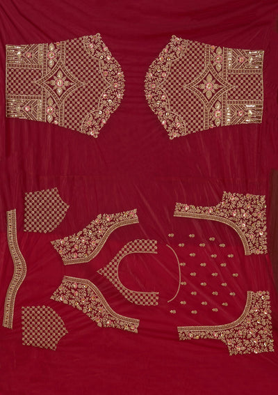Maroon Cording Net Readymade Lehenga-koskii