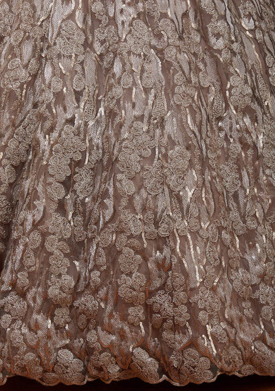 Gold Sequins Net Gown_Koskii
