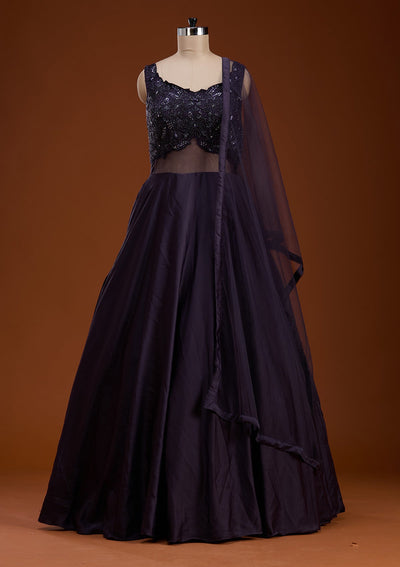 Lavender Cutdana Satin Gown-koskii