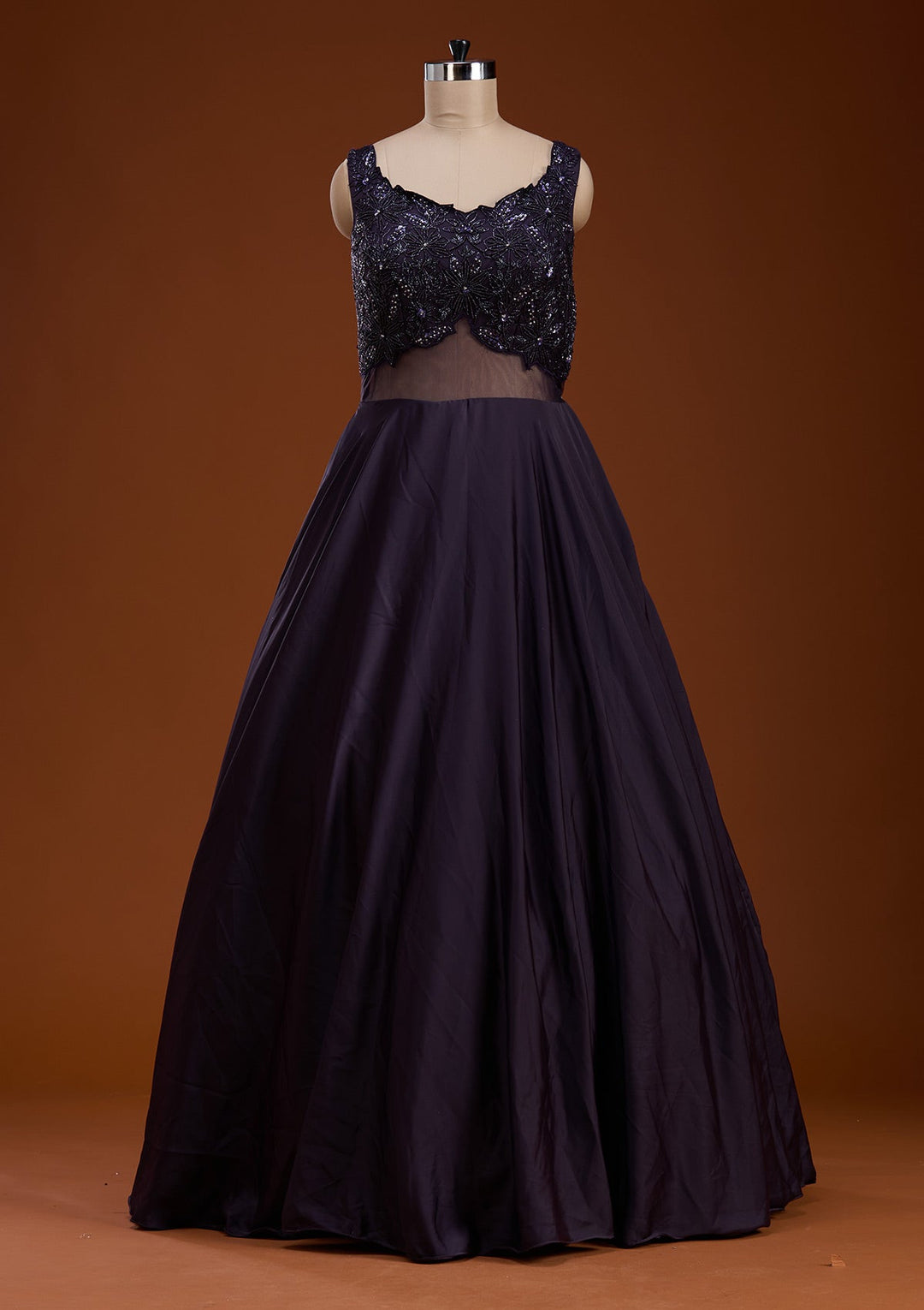 Lavender Cutdana Satin Gown-koskii