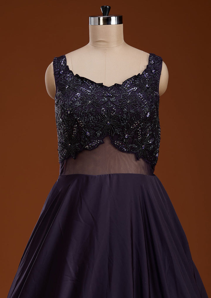 Lavender Cutdana Satin Gown-koskii