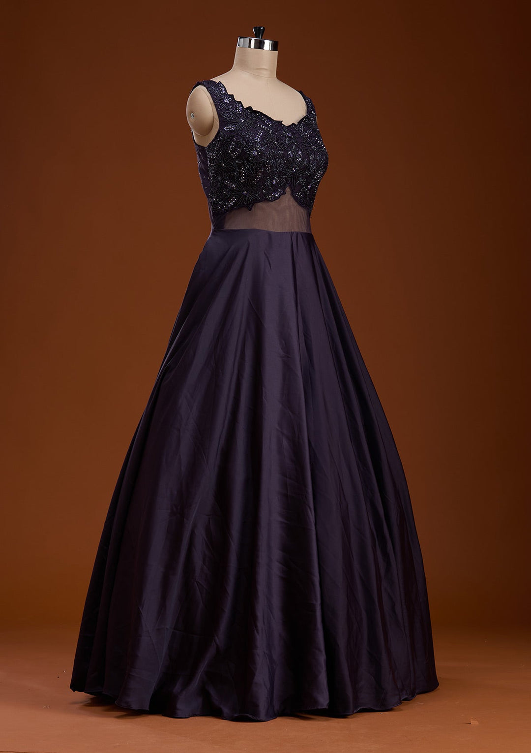 Lavender Cutdana Satin Gown-koskii