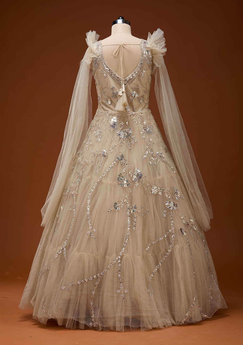 Gold Silver Stonework Net Gown_Koskii