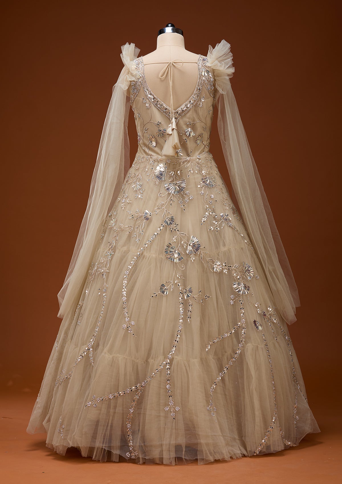 Gold Silver Stonework Net Gown_Koskii