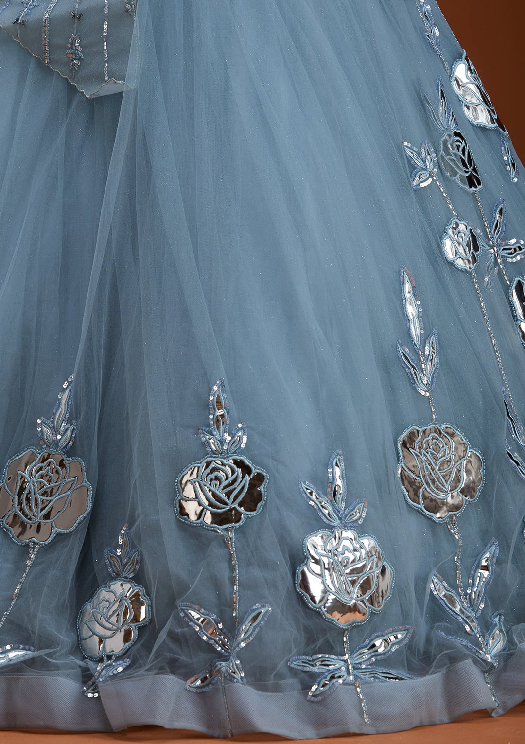 Grey Stonework Net Gown-koskii