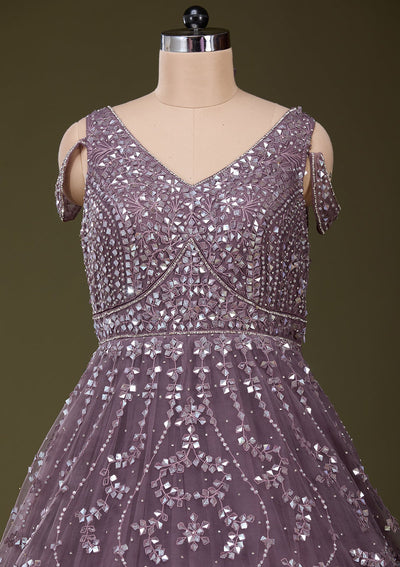 Purple Stonework Net Gown_Koskii