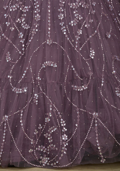 Purple Stonework Net Gown_Koskii