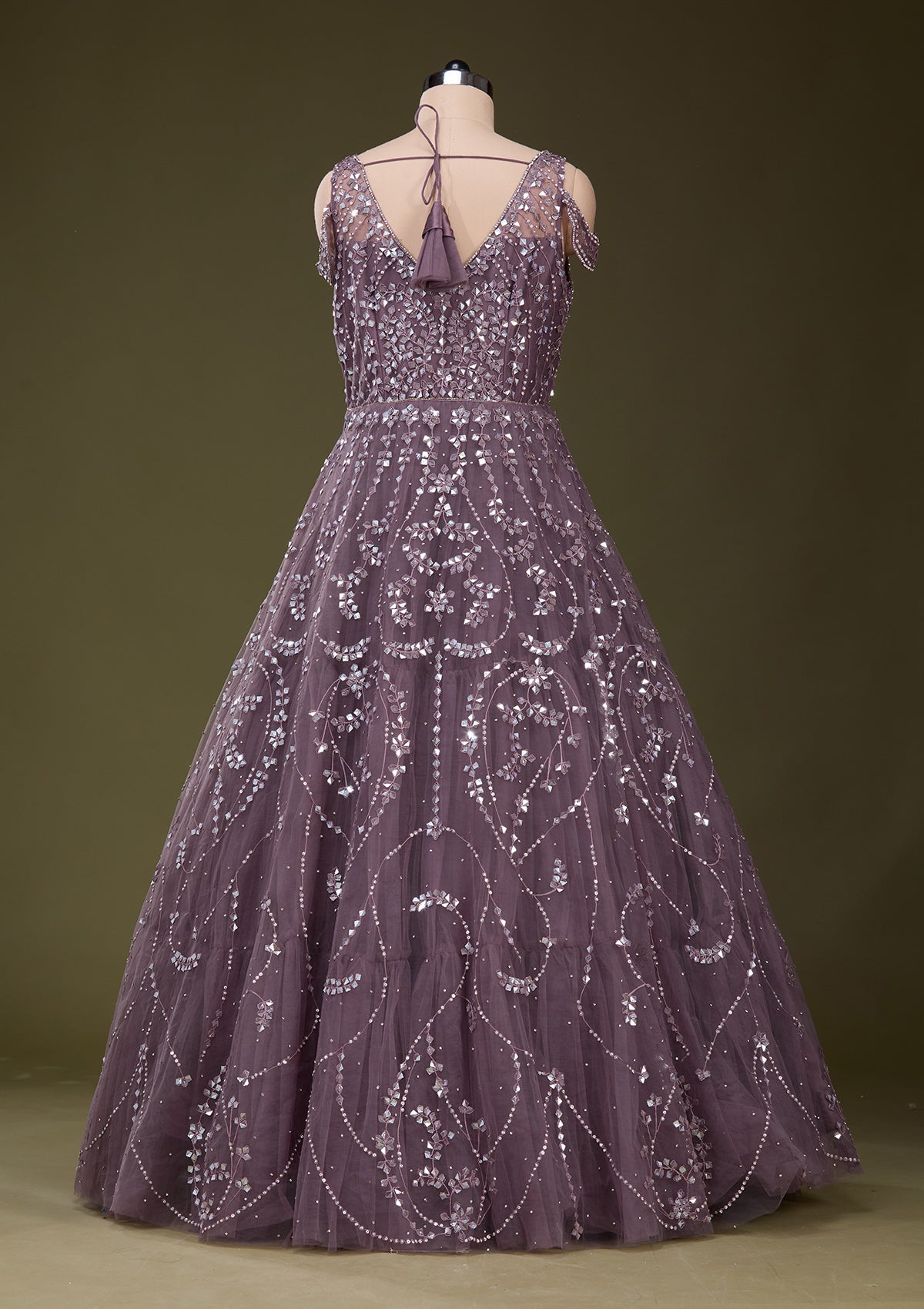 Purple Stonework Net Gown_Koskii