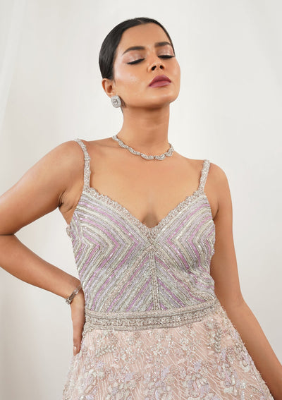 Pink Stonework Net Gown-Koskii