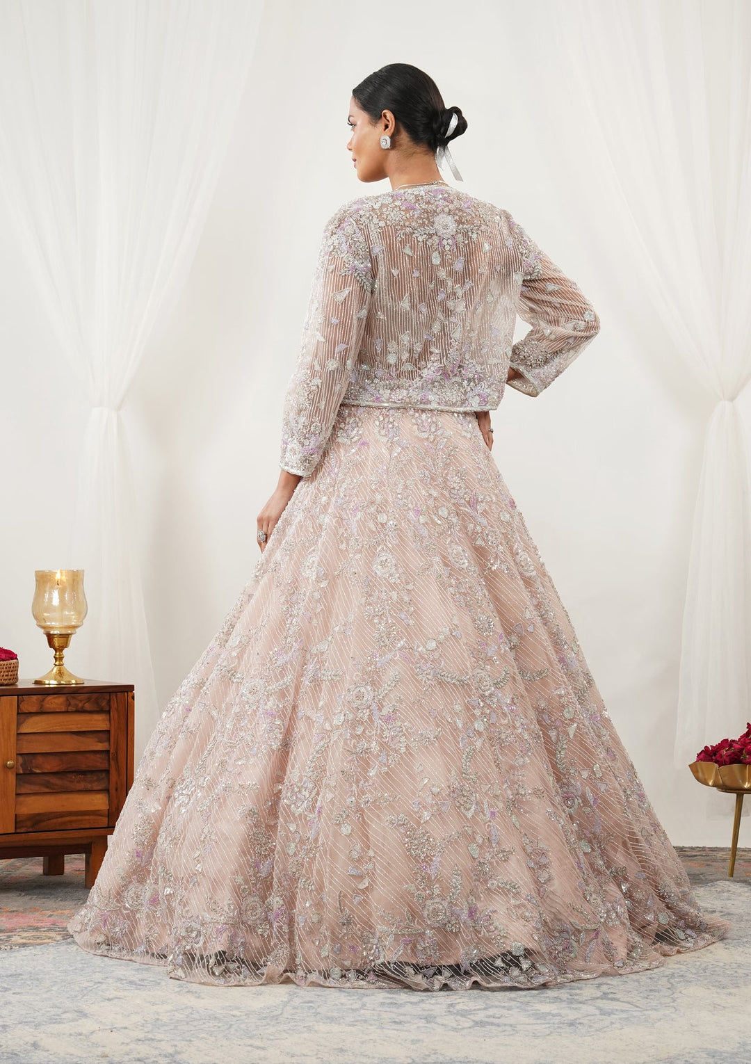 Pink Stonework Net Gown-Koskii