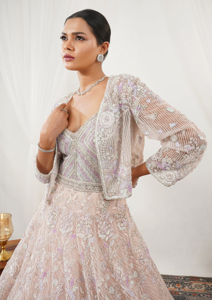 Pink Stonework Net Gown-Koskii