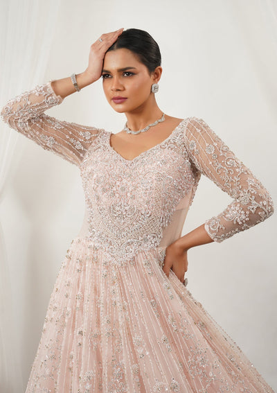 Pink Stonework Net Gown-Koskii