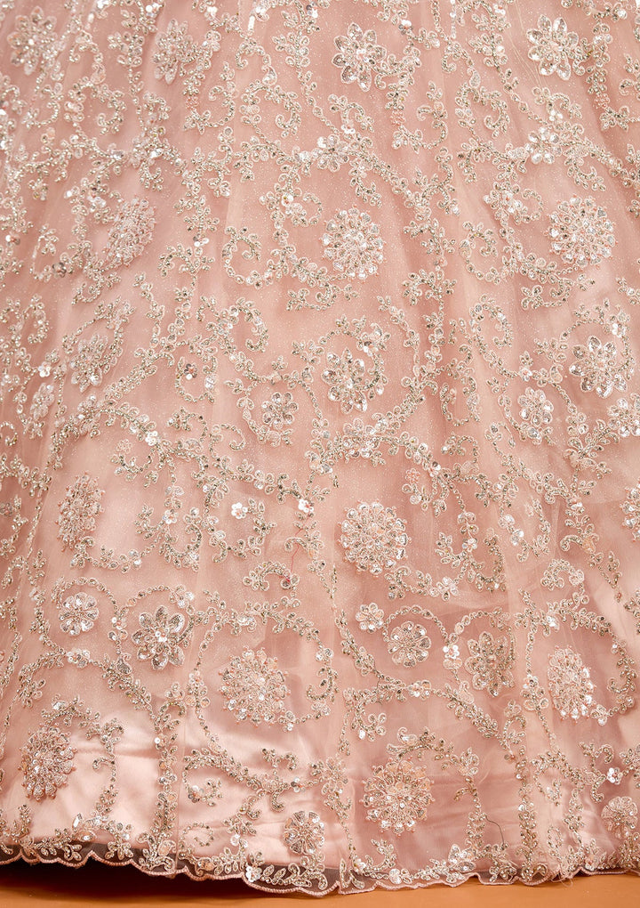 Peach Stonework Net Gown