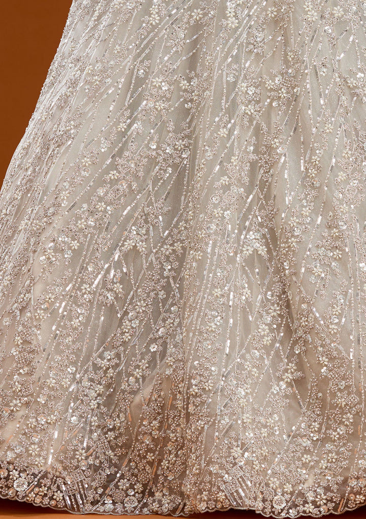 Grey Stonework Net Gown