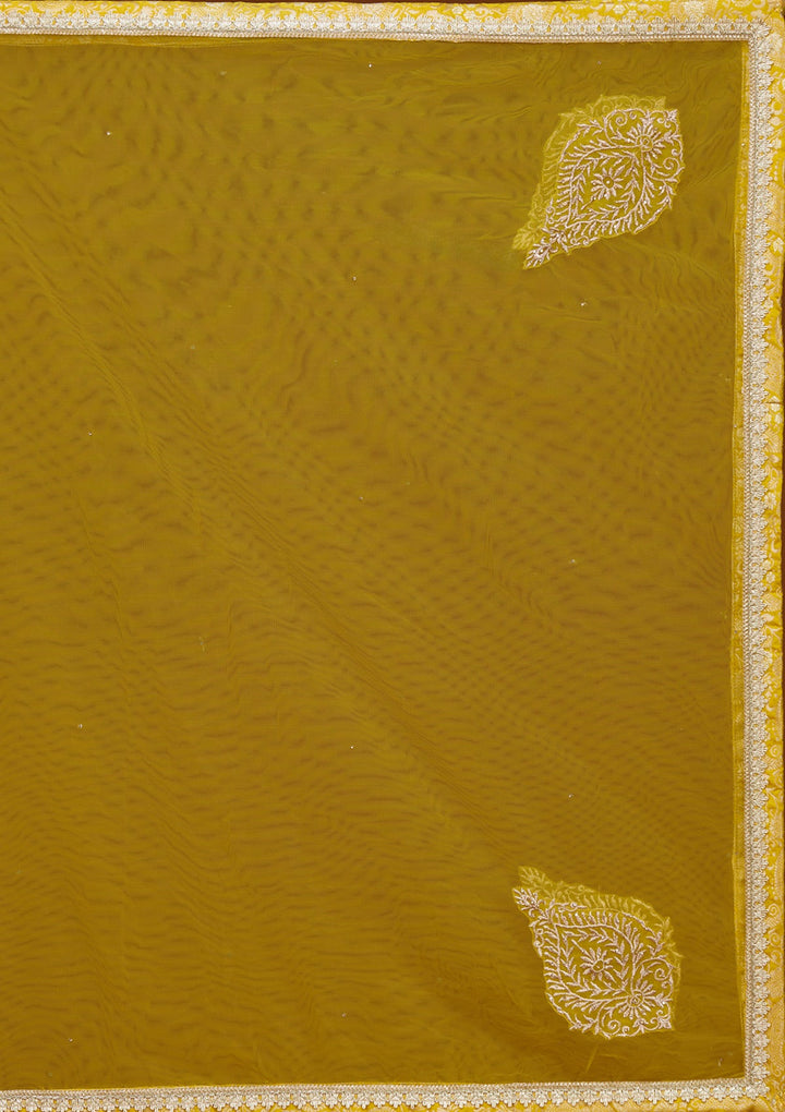 Yellow Zariwork Banarasi Gown
