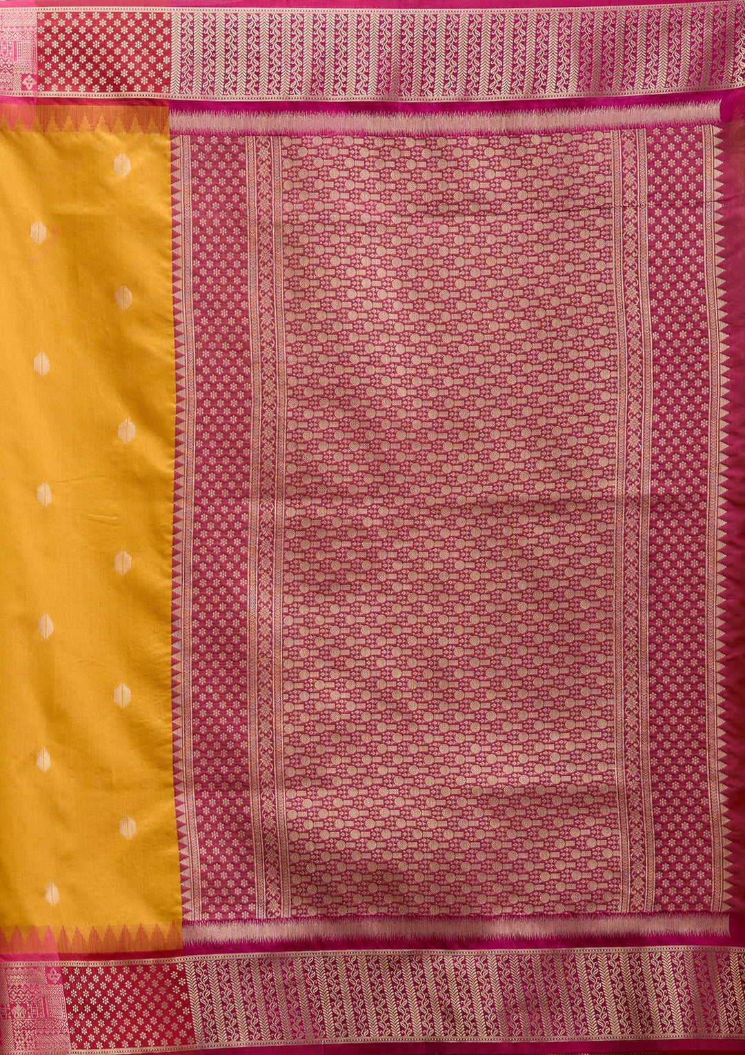 Mustard Printed Art Silk Silk_Saree-koskii