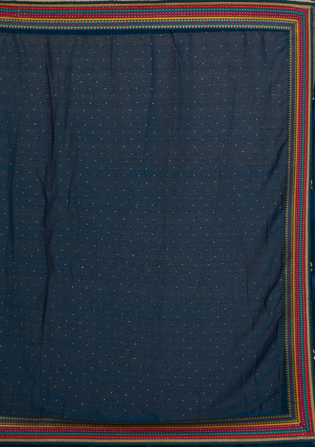 Navy Blue Threadwork Georgette Saree-Koskii