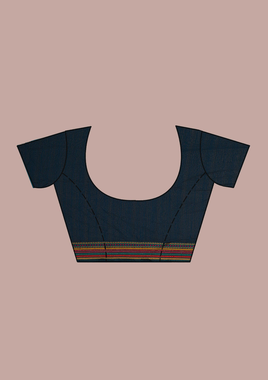 Navy Blue Threadwork Georgette Saree-Koskii