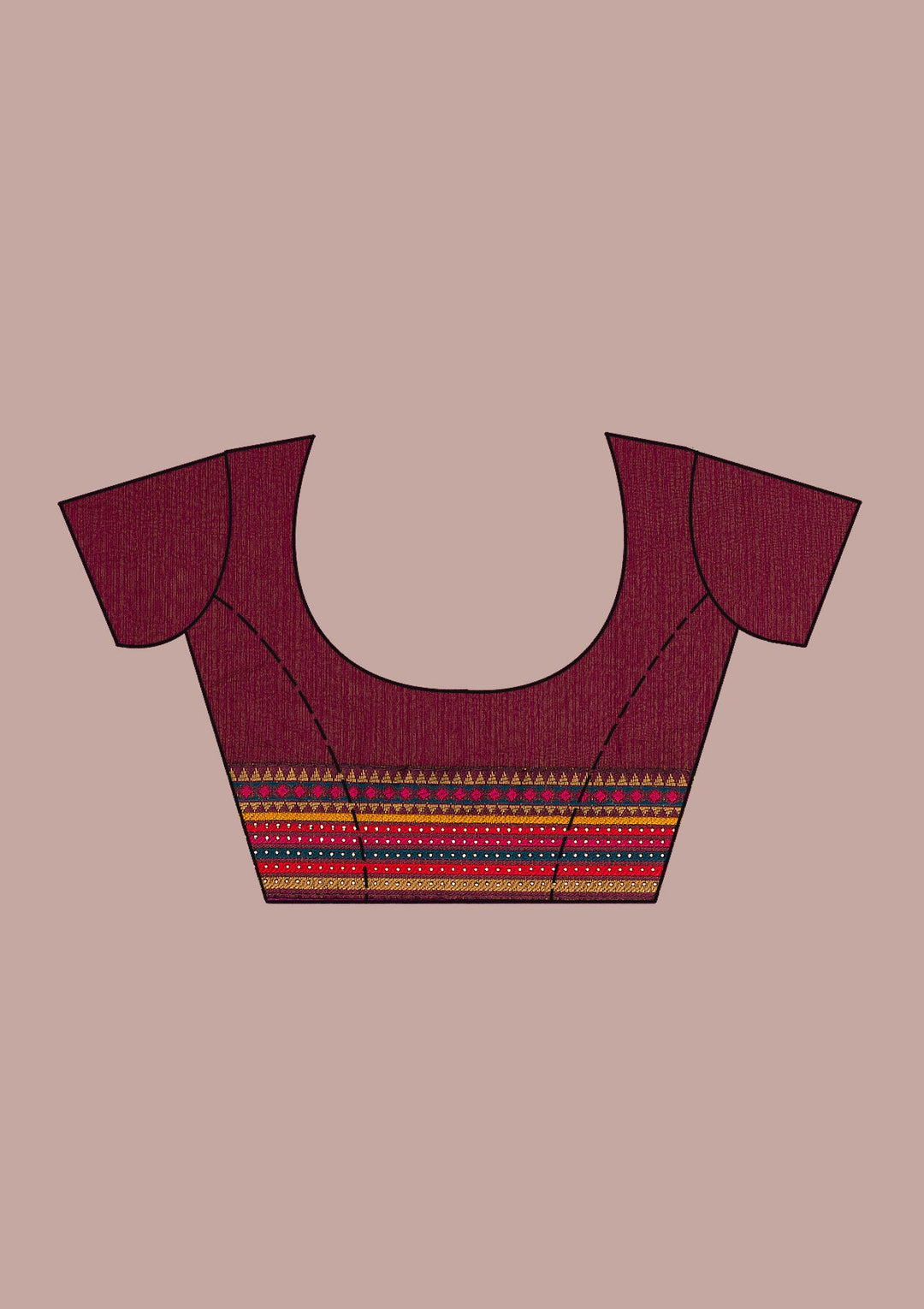 Wine Threadwork Georgette Saree-Koskii