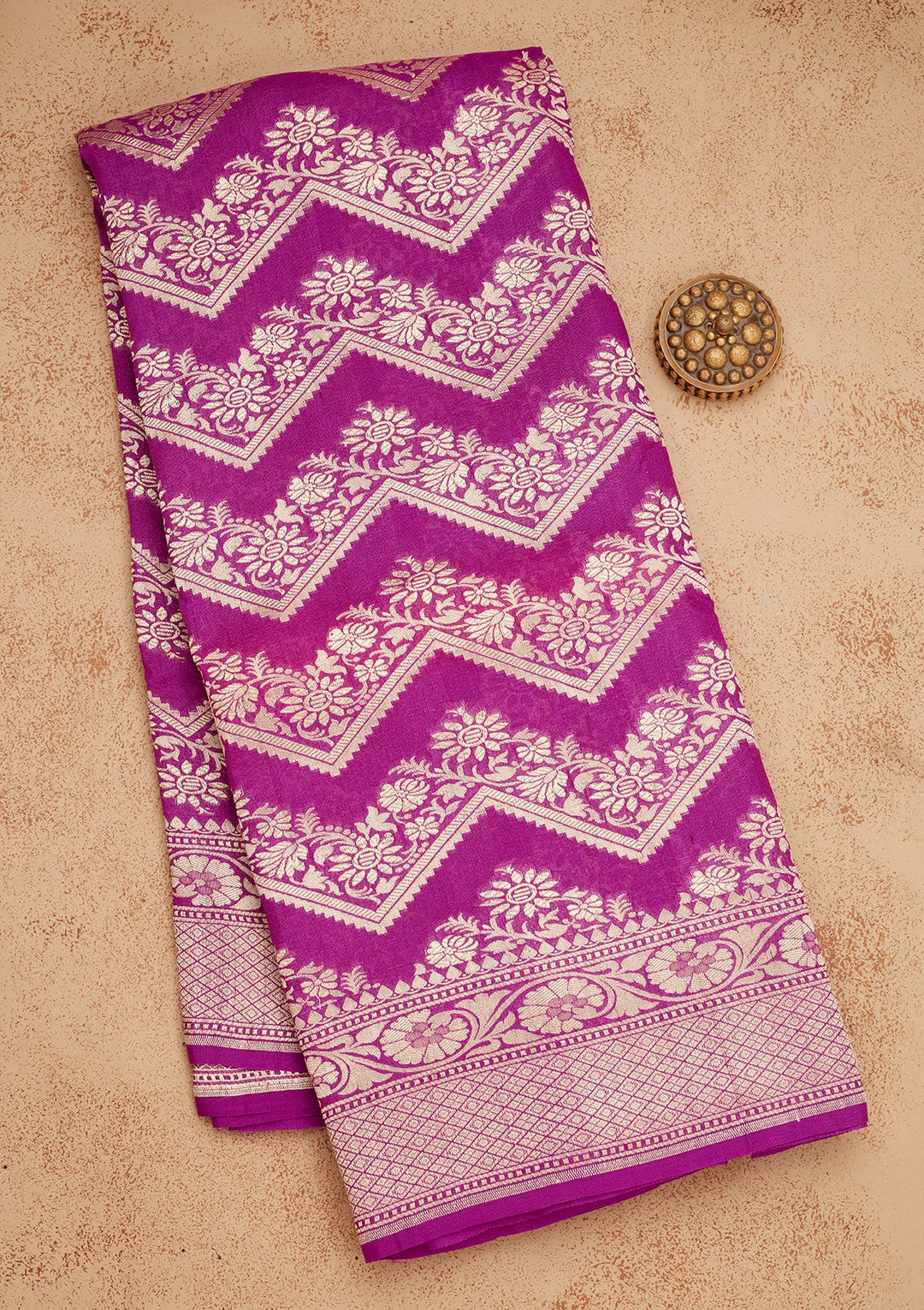 Purple Zariwork Pure Silk Saree-Koskii