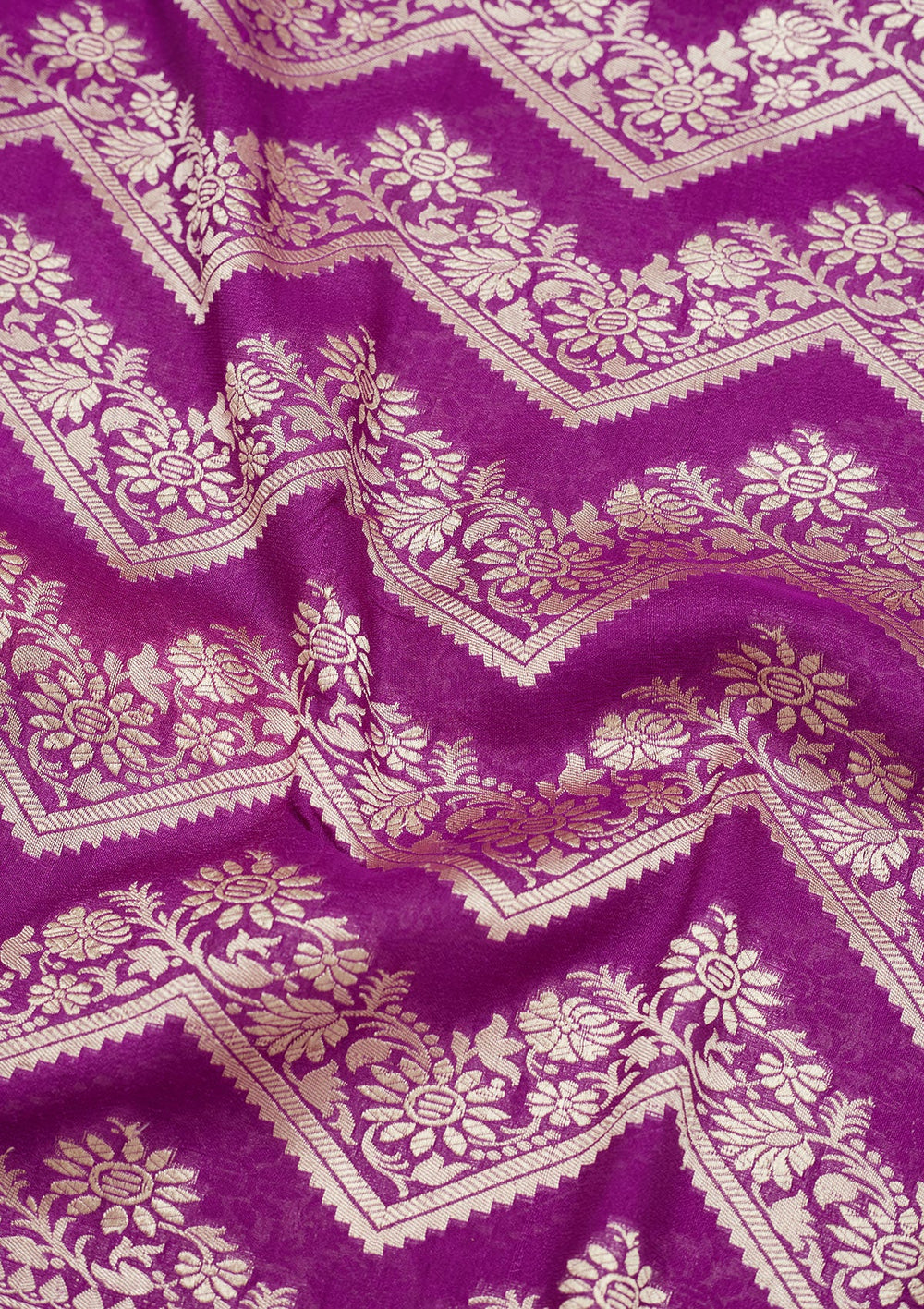 Purple Zariwork Pure Silk Saree-Koskii