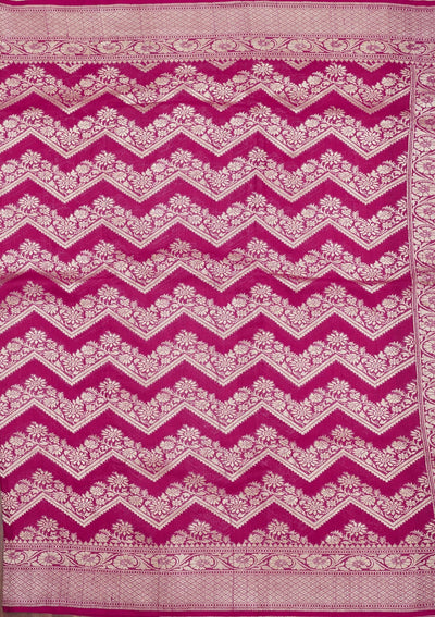 Rani Pink Zariwork Pure Silk Saree-Koskii