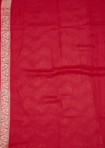 Red Zariwork Pure Silk Saree-Koskii