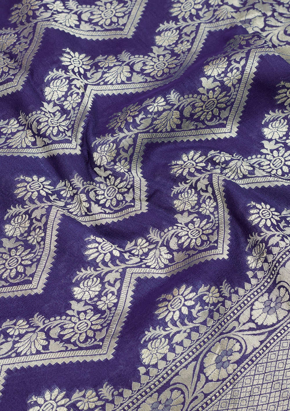 Royal Blue Zariwork Pure Silk Saree-Koskii