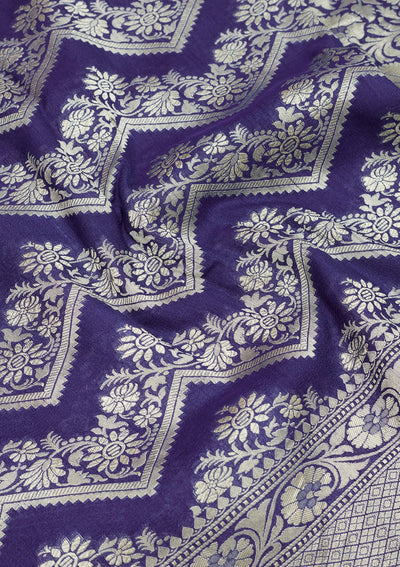 Royal Blue Zariwork Pure Silk Saree-Koskii